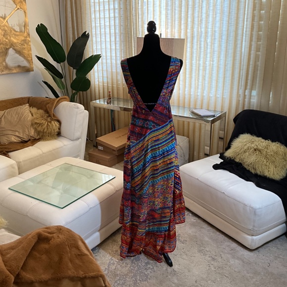 NWOT RUBY VAYA for BOSTON PROPER HIGH LOW SEXY MULTI COLOR DRESS - Picture 4 of 17